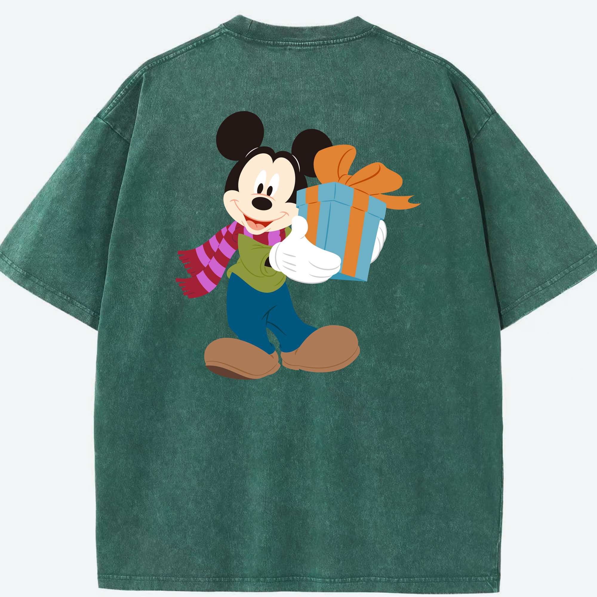 （画像用） ミッキーマウス Mickey Mouse 綿100% ヴィンテージ風 半袖Tシャツ（背面プリント）